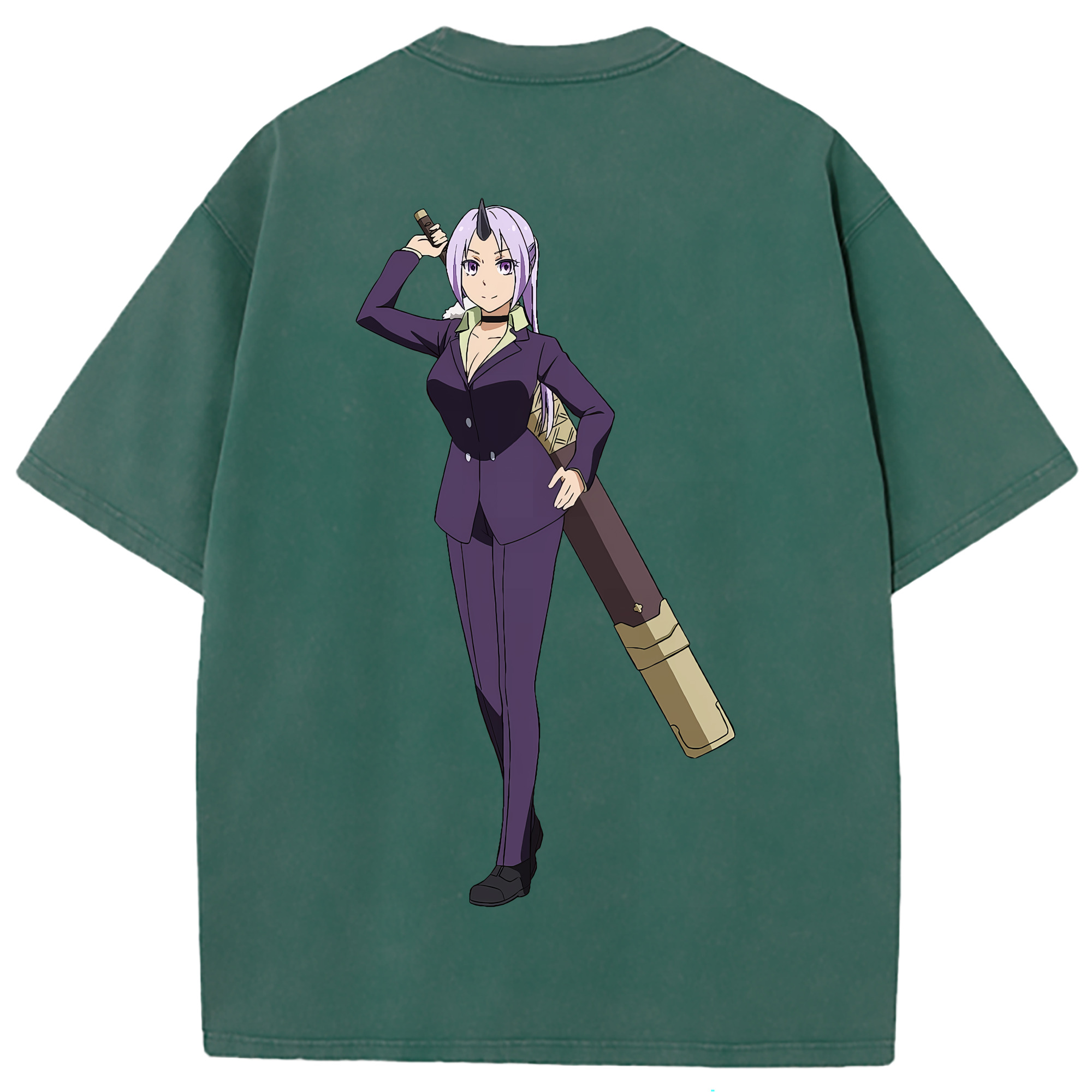 （画像用） 転スラ Regarding Reincarnated to Slime 綿100% ヴィンテージ風 半袖Tシャツ（背面プリント）